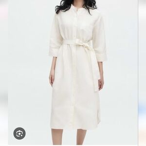 Uniqlo Linen Stand Collar Dress XS